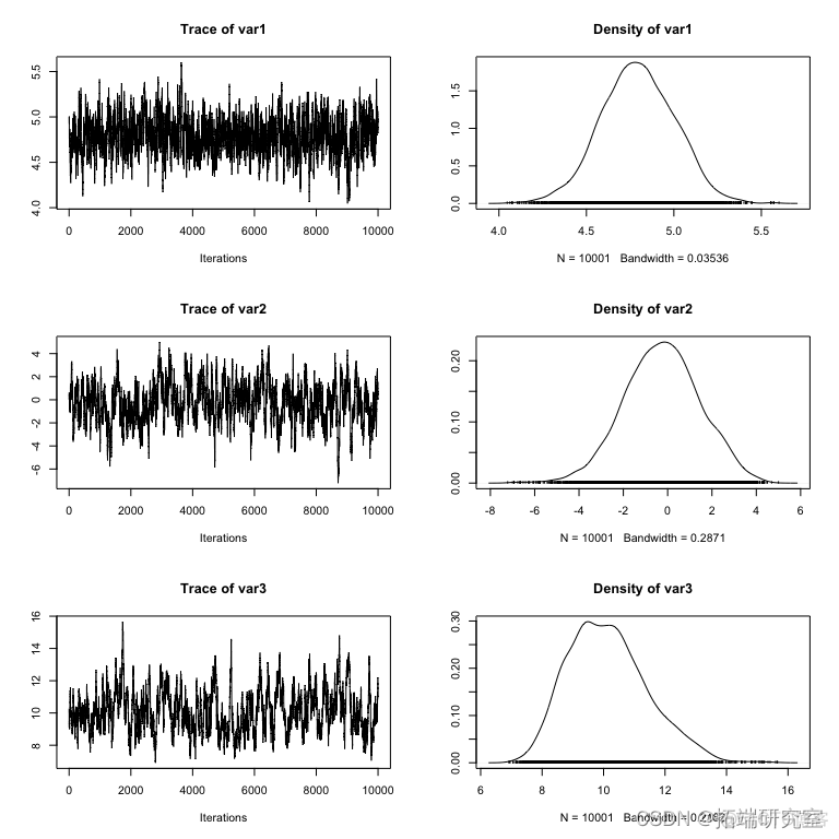 R语言coda贝叶斯MCMC Metropolis-Hastings采样链分析和收敛诊断可视化|附代码数据_拟合