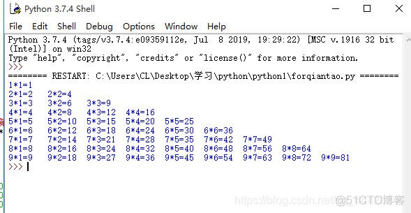 python 乘法表 Python乘法表打印_python