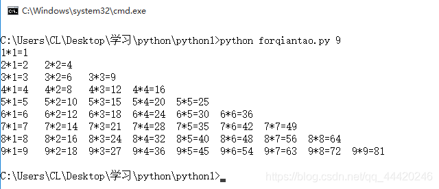 python 乘法表 Python乘法表打印_九九乘法表_04