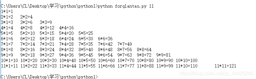 python 乘法表 Python乘法表打印_九九乘法表_05