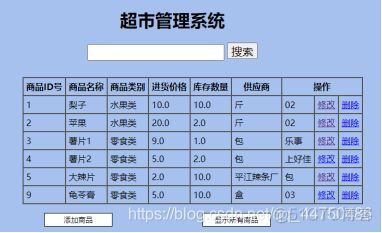 javagui超市管理系统 java超市管理系统实验报告_html_16