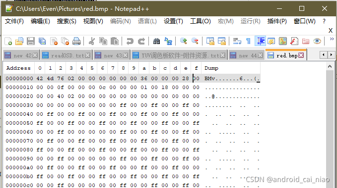 Android 文件 读取 二进制 安卓打开二进制文件_Notepad plus++_04