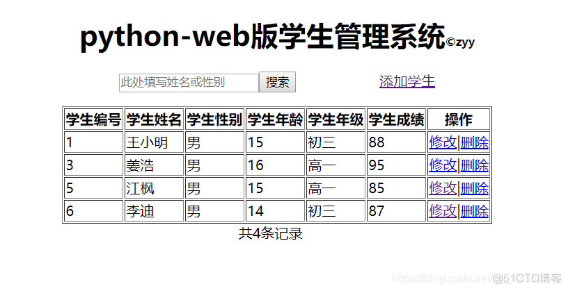 开源的用户管理系统Python python用户管理系统web_学生管理系统_03