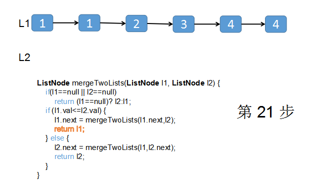 java 合并两个bean java 合并两个有序链表_递归_23
