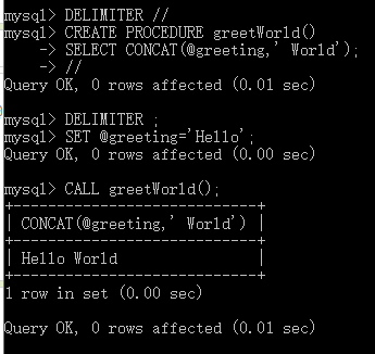 MYSQL存储过程 执行动态SQL mysql执行存储过程语句_sql_08