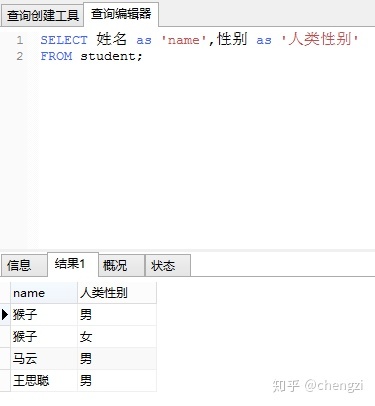 SQL Server数据库查询单性别 sql查询姓名和性别_查询显示注释_03