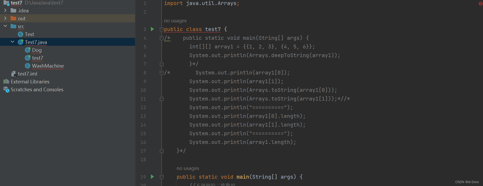 java 如何二维数组的一维列数组 java一维数组和二维数组_java_15