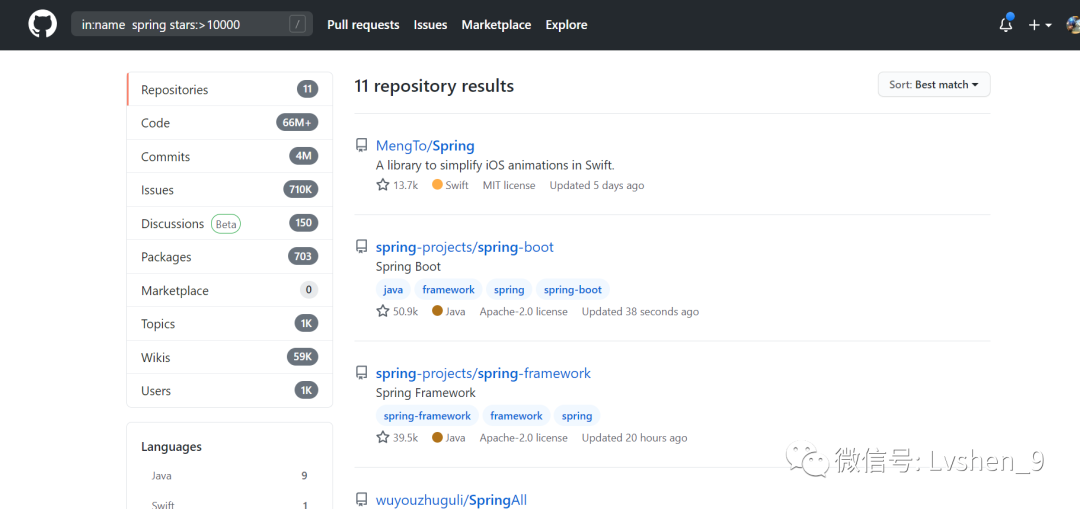 github搜索java的项目 github如何查找项目_spring_03