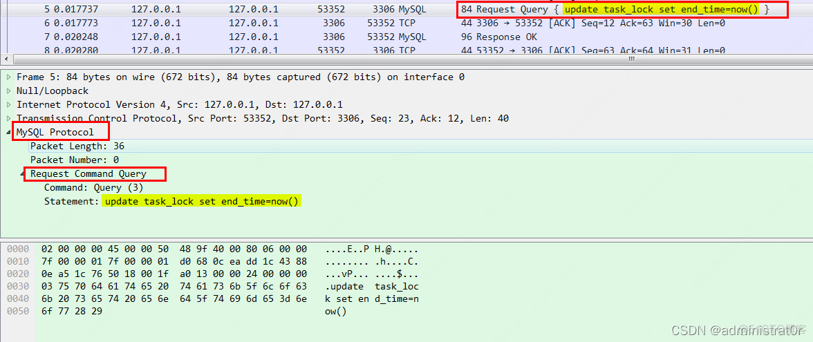 mysql 抓堆栈 mysql抓包分析_tcpdump_07