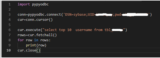 用什么工具链接Sybase SQL python连接sybase数据库_python_05