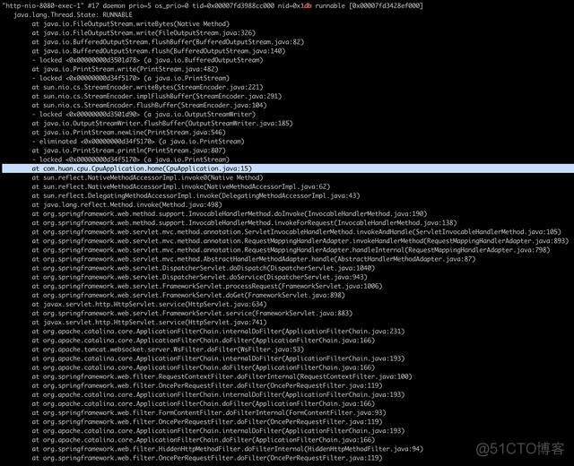 java linux怎么打堆栈信息 linux查看jvm堆栈信息_java cpu过高排查_04