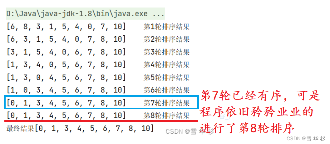 java冒泡排序后怎么输出 java冒泡排序的原理_算法_03