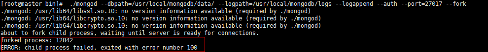 mongodb 启动报100 mongo启动报错_数据
