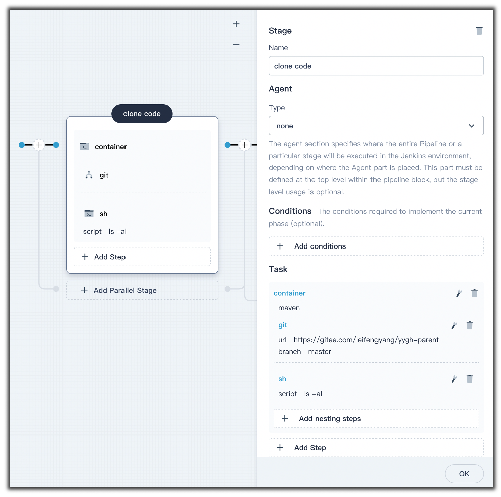 pipeline流水线配置docker节点 devops流水线定义_git_07