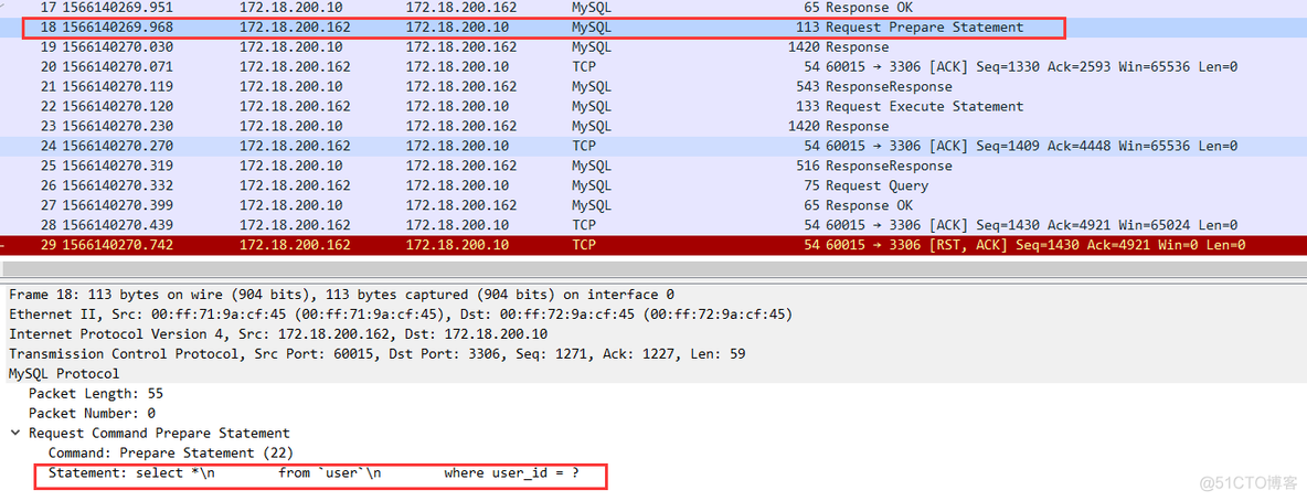 wireshark查看mysql版本号 wireshark mysql抓包分析_sql_09