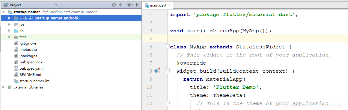 android studio 拉flutter 项目不现实dart 文件 flutter/dart_Android_09