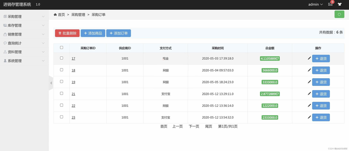 java开源的客户管理及进销存财务系统 java企业进销存管理系统_mysql_05