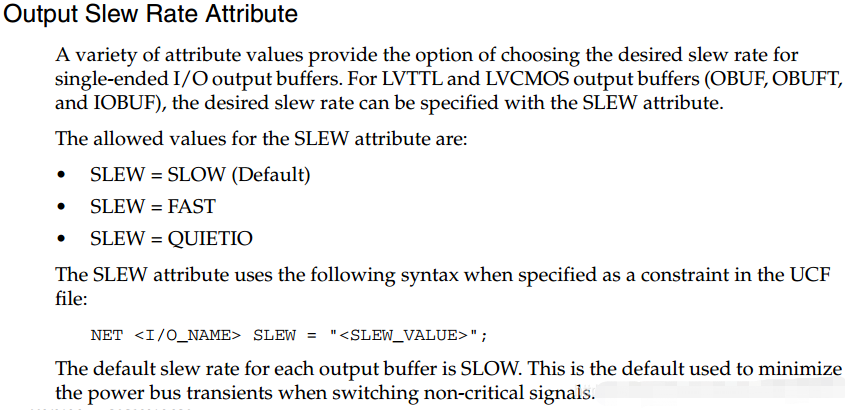 FPGA IO端口电平约束IOSTANDARD fpga io口速度_语法规则_14