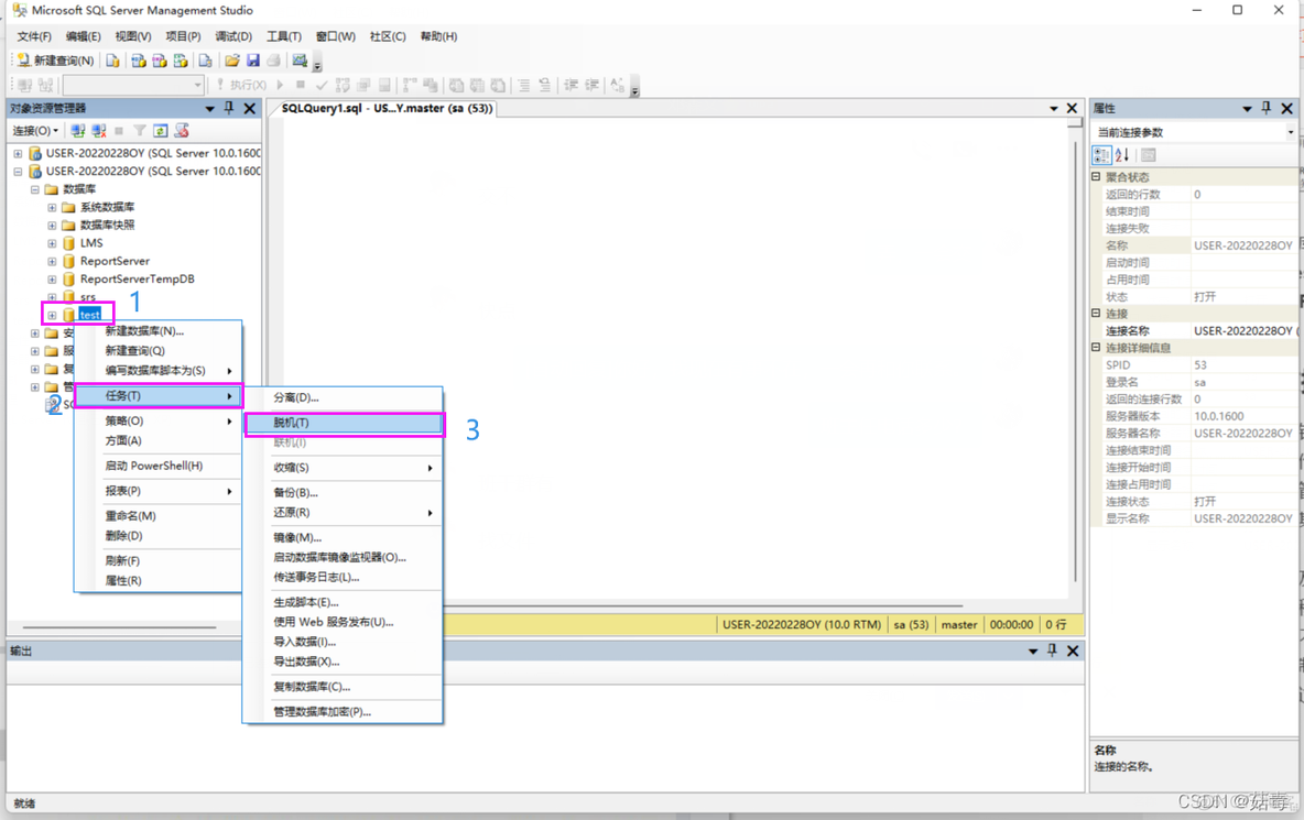 sql server2008脱机无法联机 sql server怎么脱机_复制数据库_02