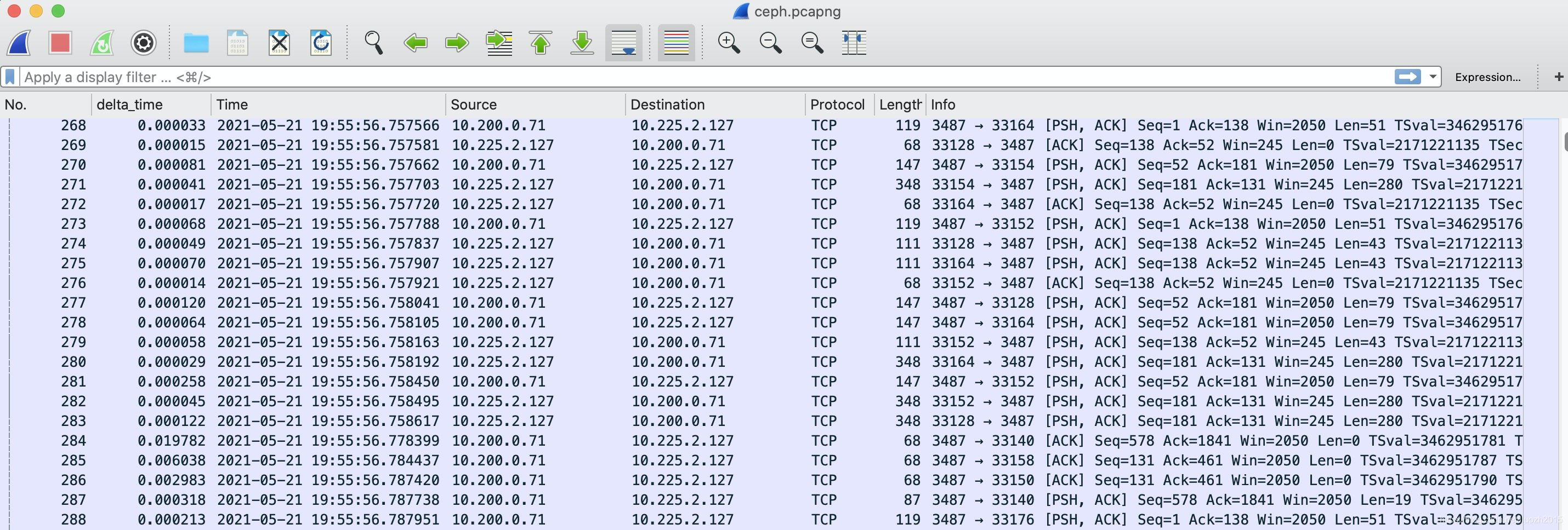 mysql tcp协议包 mysql 网络协议_响应时间