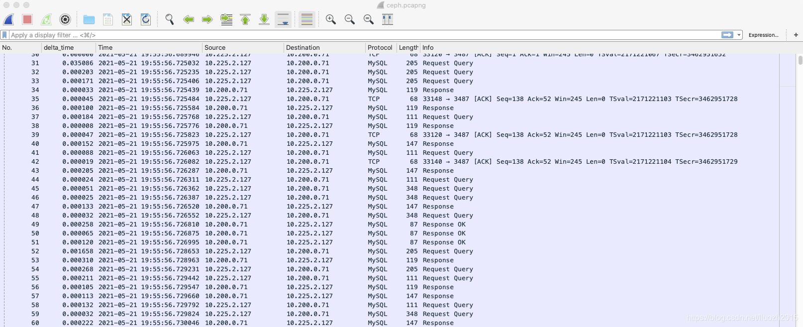 mysql tcp协议包 mysql 网络协议_wireshark_03