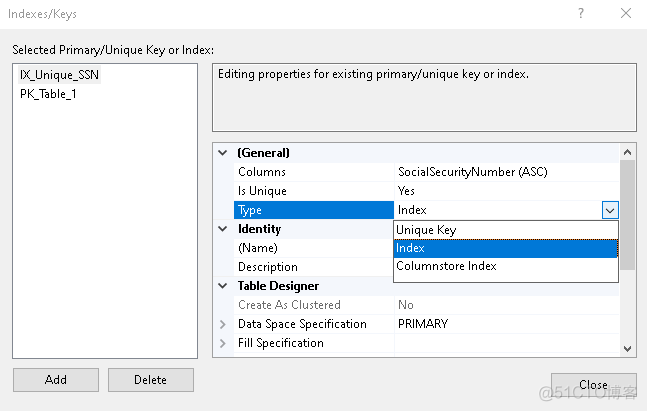 sql server加唯一索引 sql server设置唯一索引_mysql_11