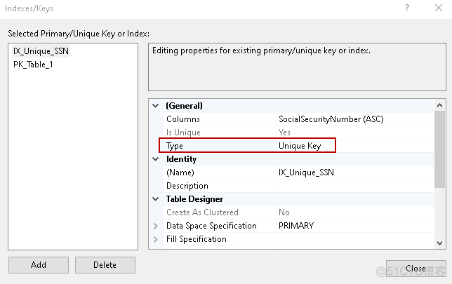 sql server加唯一索引 sql server设置唯一索引_mysql_12