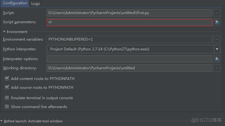 pycharm执行java pycharm执行有输入参数的脚本_快捷键_07