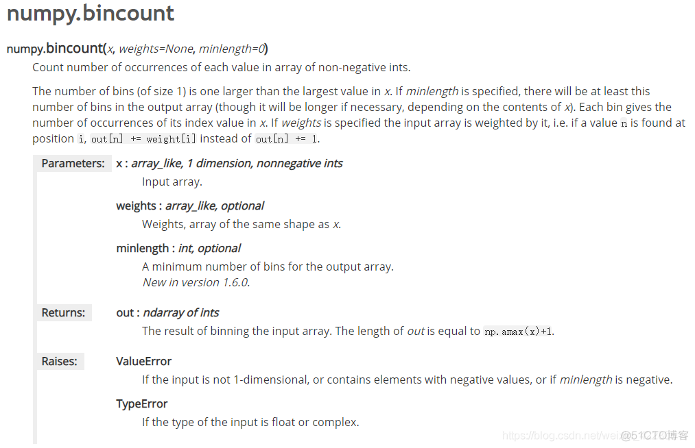 python numpy counts 统计数量 numpy 统计出现次数_权重_03