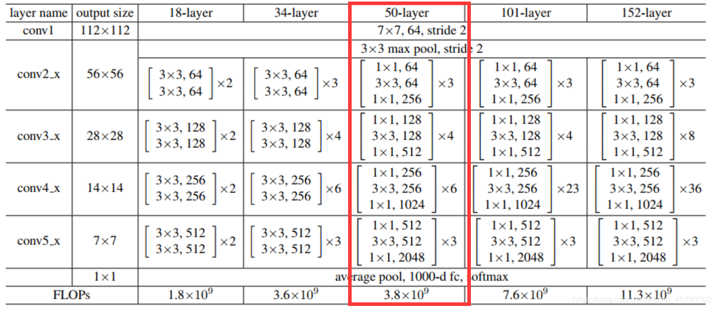 resnet50架构 resnet50网络结构详解_卷积