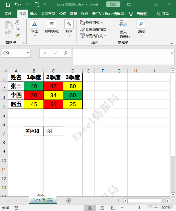 根据单元格底色求和，宏表函数get.cell大显身手！_颜色代码