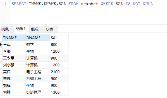 查询mysql null 查询Mysql中教师的简历_分组查询_09