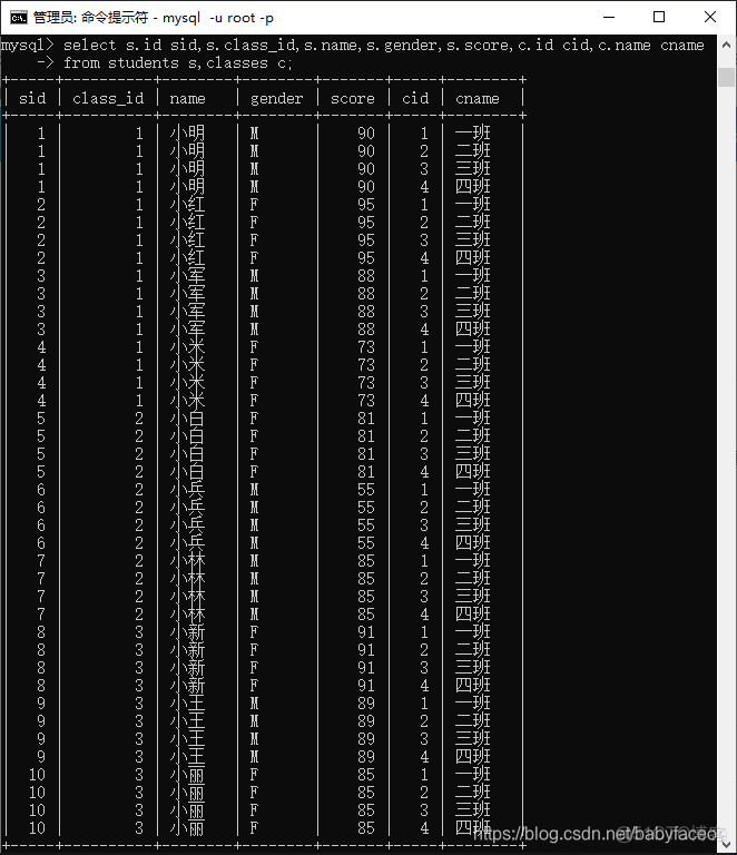 MySQL投影的定义 mysql投影查询_学习日记_02