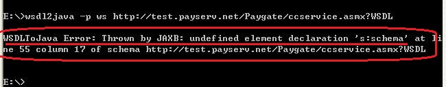wsdltojava WSDLToJava Error_java