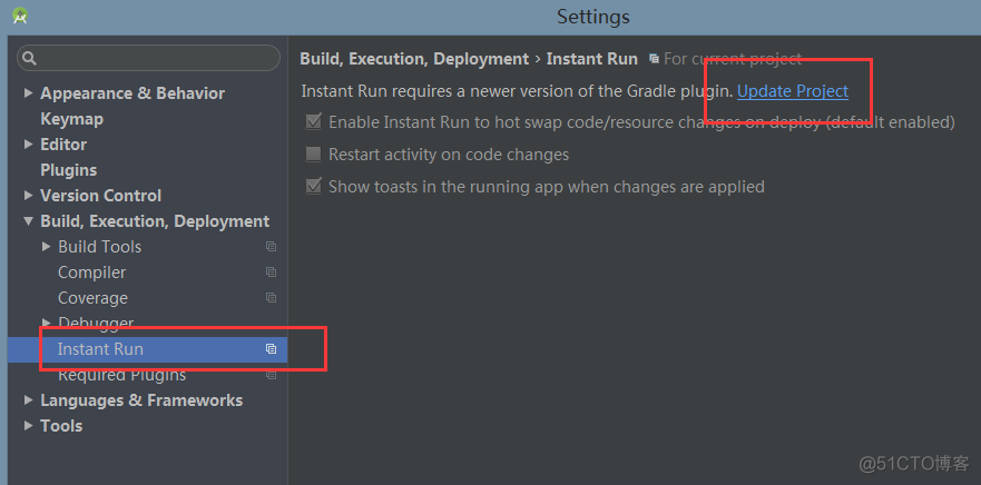 Android Studio 的 instant run 是否开启 android studio run build_移动开发