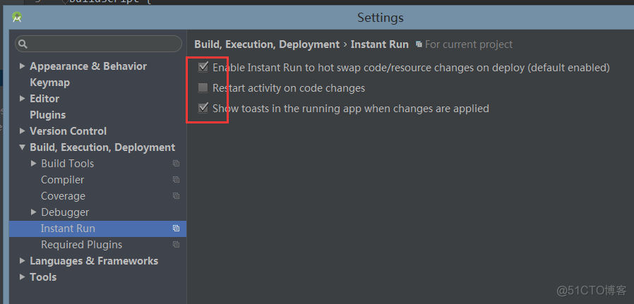 Android Studio 的 instant run 是否开启 android studio run build_java_02