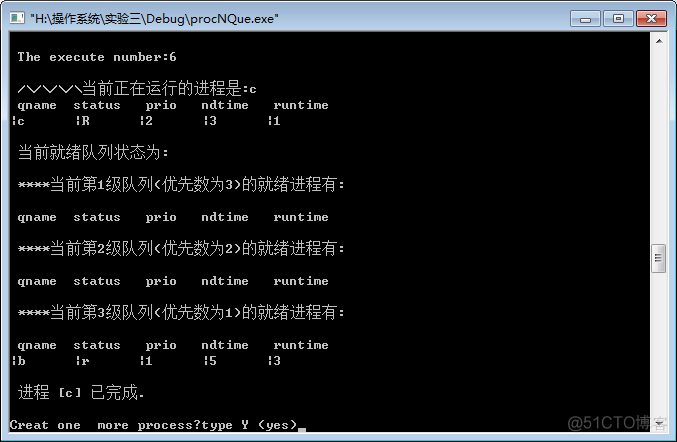 Java进程调度模拟 进程调度模拟实验_优先数_06