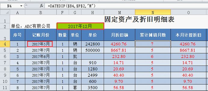 创建并输入月折旧率python 创建并输入月折旧率_电脑表格制作教程入门_14