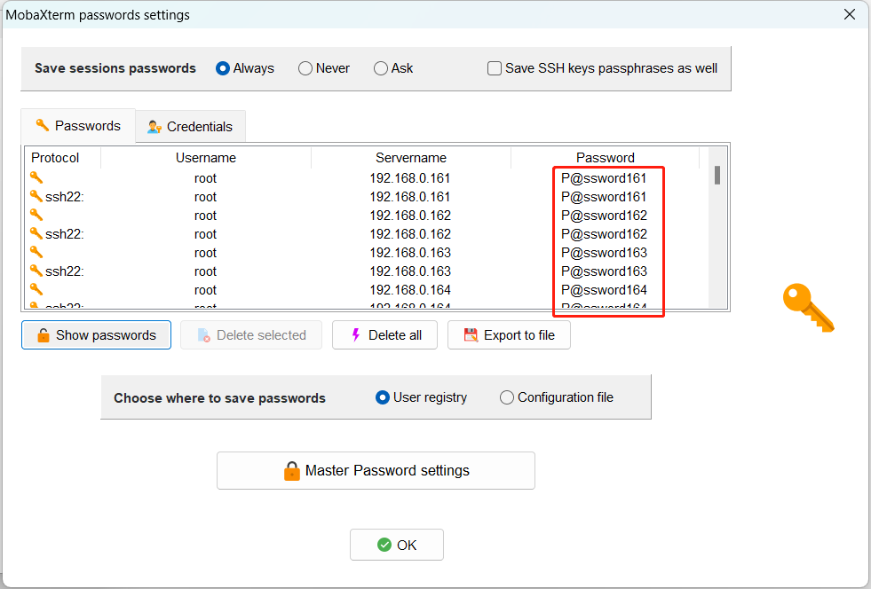 Linux：查看MobaXterm已保存的服务器密码_密码输入框_03