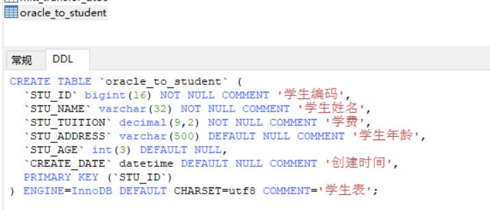 PgSQL建表语句转换成mysql oracle建表语句转mysql_sql数据库_16