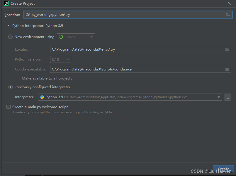 python使用anaconda创建虚拟环境 pycharm anaconda虚拟环境_d3_03