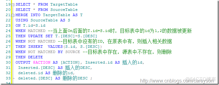 MySQL中merge into用法 sql中merge的用法_SQL_05