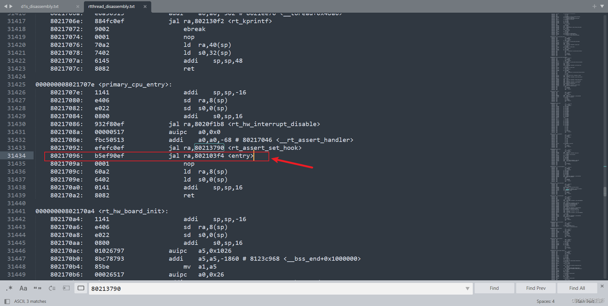 d1-nezha-rtthread与rtthread的cv1800b反汇编文件分析，及测试是否进入os.bin_寄存器_04