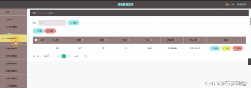 病房管理系统代码Python 病房管理软件_信息管理_07