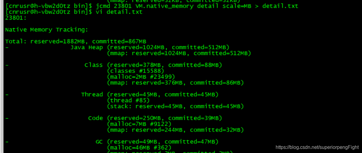 [转帖]JVM NativeMemoryTracking ；jcmd process_id VM.native_memory；Native memory tracking is not enabled_Java_02