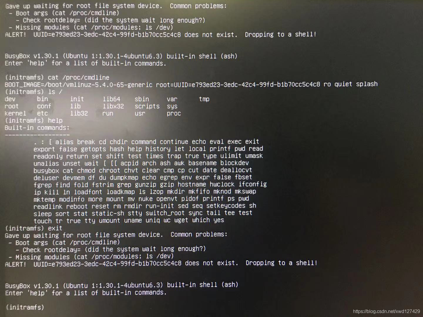 ubuntu开机 acpi bios error Ubuntu开机initramfs_重启