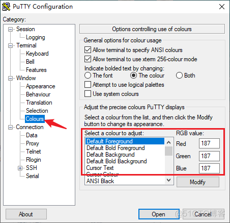 putty如何修改docker putty默认设置_十进制_09