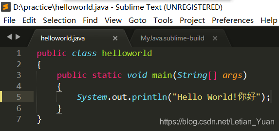 sublime 写java sublime写java语言不变色_System_09