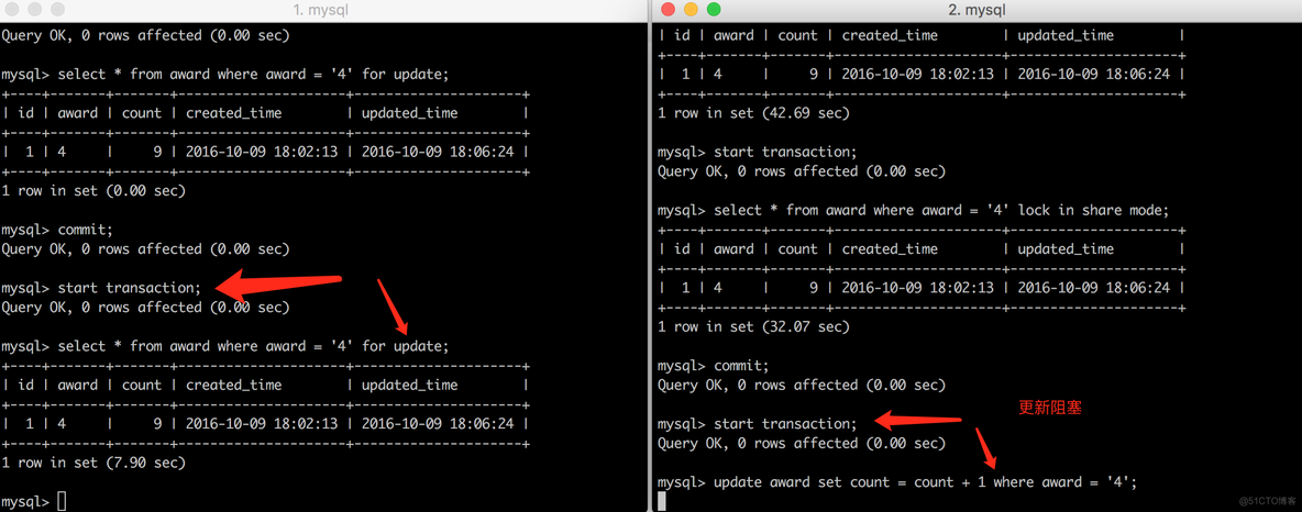 [MySQL] 行级锁SELECT ... LOCK IN SHARE MODE 和 SELECT ... FOR UPDATE_数据共享_08