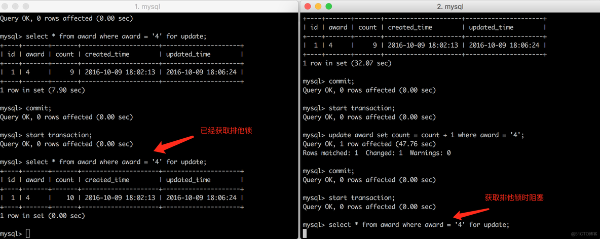 [MySQL] 行级锁SELECT ... LOCK IN SHARE MODE 和 SELECT ... FOR UPDATE_数据共享_09